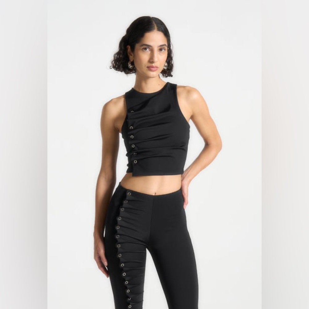 NWT Maniere De Voir Eyelet Detail Racer Tank Top - S - 4